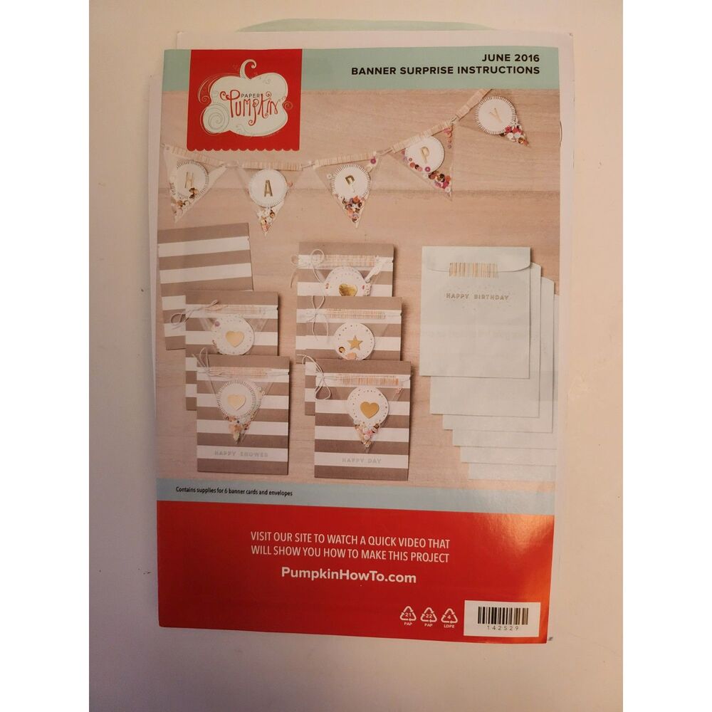 INVENTORY REDUCTION SALE. Stampin Up! Kit - BANNER SURPRISE - June 2016 B22